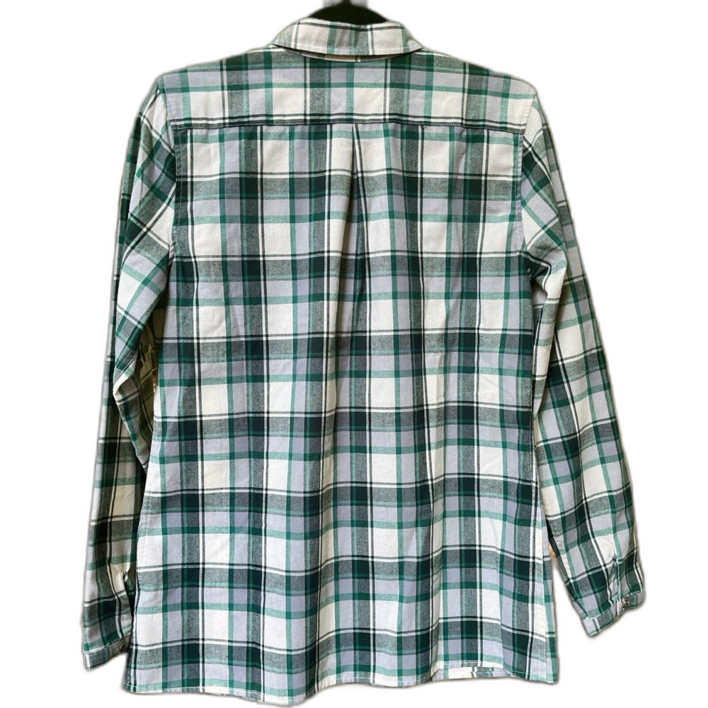 Craghoppers Green White Plaid Flannel Shirt Womens L Gorp Outdoor Cabin Western - Picture 2 of 8